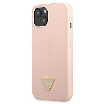 Guess Silicone Triangle Logo – dėklas iPhone 13 (rožinis)