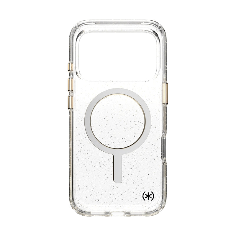 Speck Presidio Lux MagSafe dėklas – iPhone 17 Pro dėklas (Blizgučiai / Auksinis metalas)