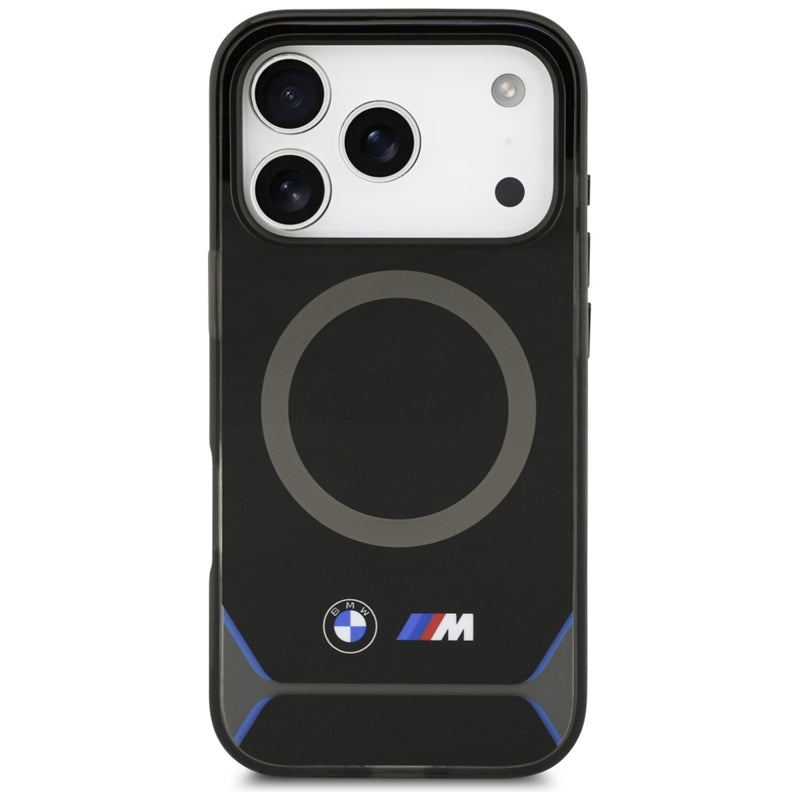 BMW M IML Metal Mygtukai & Logotipas MagSafe - Dėklas iPhone 17 Pro (juoda-mėlyna)