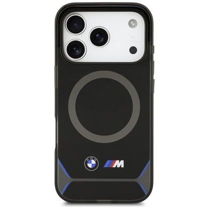 BMW M IML Metal Mygtukai & Logotipas MagSafe - Dėklas iPhone 17 Pro (juoda-mėlyna)