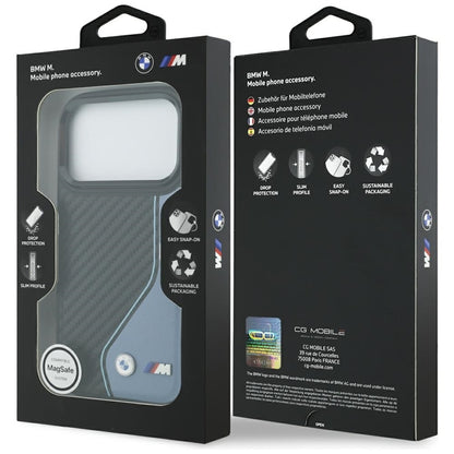 BMW M Carbon Logo MagSafe dėklas iPhone 17 Pro (mėlyna)