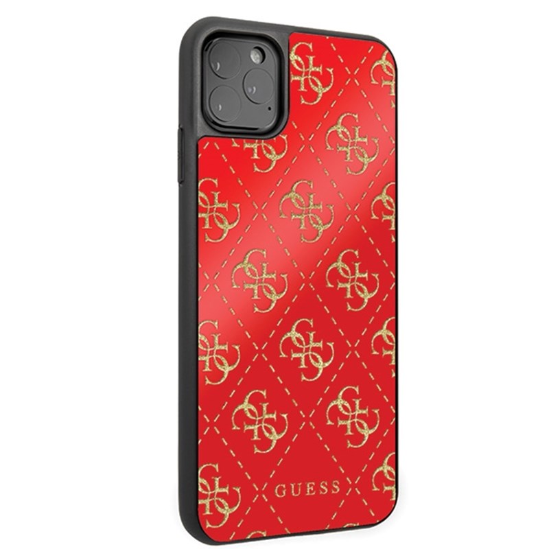 Guess Double Layer Glitter Case Peony G – dėklas, skirtas iPhone 11 Pro Max (raudonas)