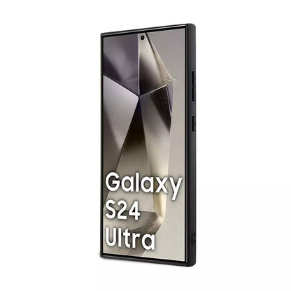 Guess 4G dėklas Samsung Galaxy S24 Ultra – su dideliu metaliniu logotipu (Mėlynas)