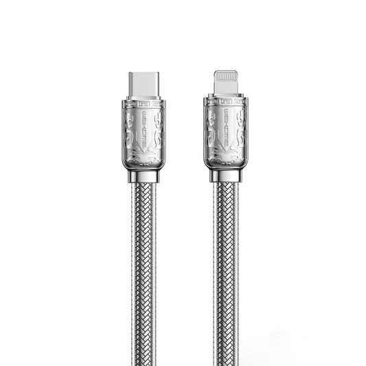 WEKOME WDC-178 Bakin serija – USB-C į Lightning greitojo įkrovimo PD jungties laidas 20W greitasis įkrovimas 1 m (sidabrinis)