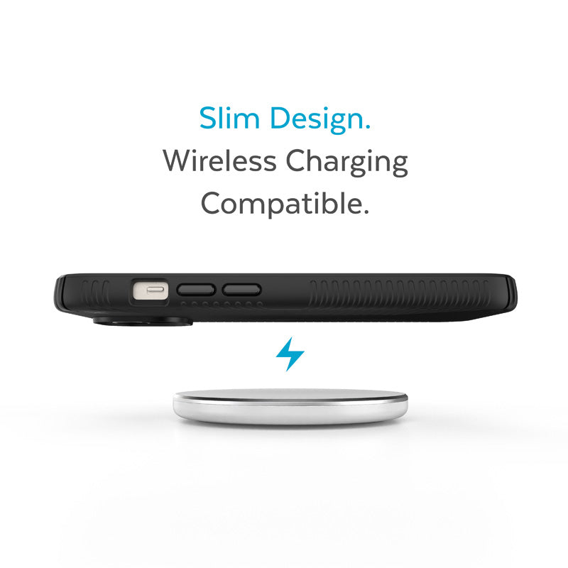 "Presidio2 Grip" - dėklas "iPhone 15 Plus" / "14 Plus" su MICROBAN danga (juodas / juodas / baltas)