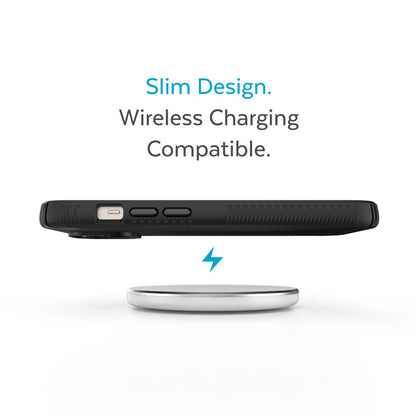 "Presidio2 Grip" - dėklas "iPhone 15 Plus" / "14 Plus" su MICROBAN danga (juodas / juodas / baltas)