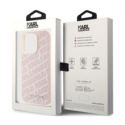 Karl Lagerfeld Quilted K Pattern – „iPhone 15 Pro Max“ dėklas (rožinis)