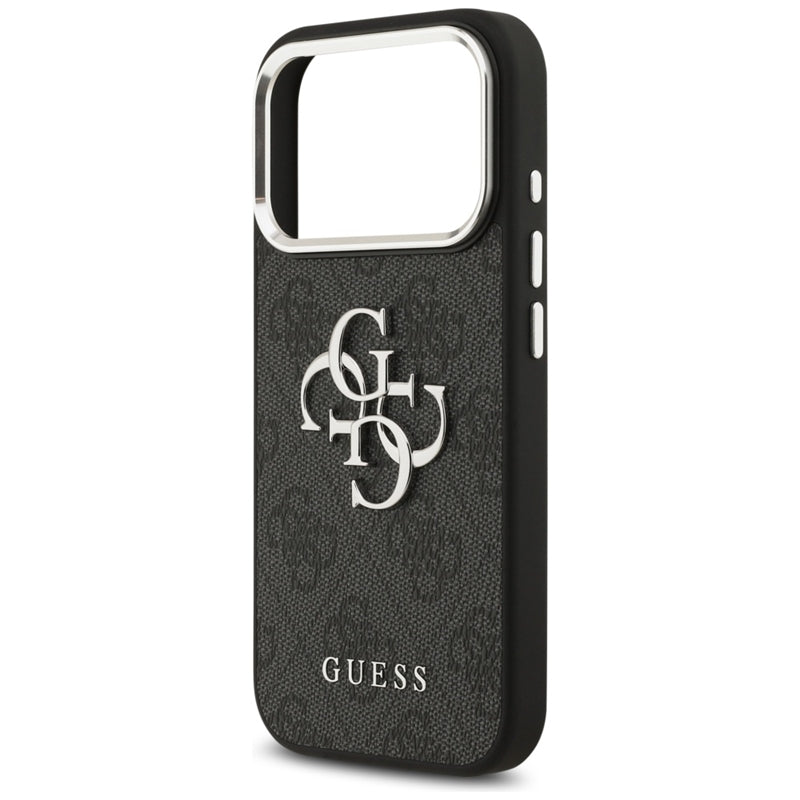 Guess 4G Big 4G Classic Logo – Dėklas iPhone 17 Pro (Juoda / Sidabrinė)