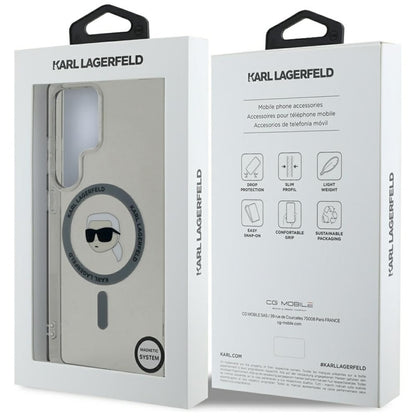 Karl Lagerfeld Mygtuko Karl Galvos Atspausdintas Logotipas MagSafe - Dėklas Samsung Galaxy S25 Ultra (Juodas)
