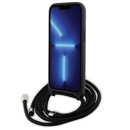 Karl Lagerfeld Crossbody Saffiano Monogram Ikonik Metal Pin - Dėklas iPhone 15 (Juodas)