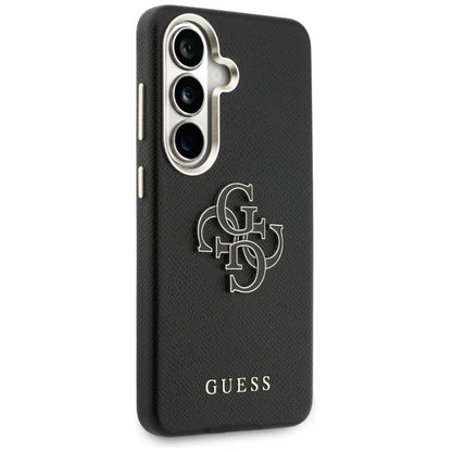 Guess Grained Big 4G Metal Logo dėklas - Samsung Galaxy S26 dėklas (juodas)