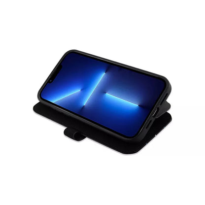 Mercedes atverčiamas odinis dėklas su bangų raštu – iPhone 15 Pro dėklas (juodas)