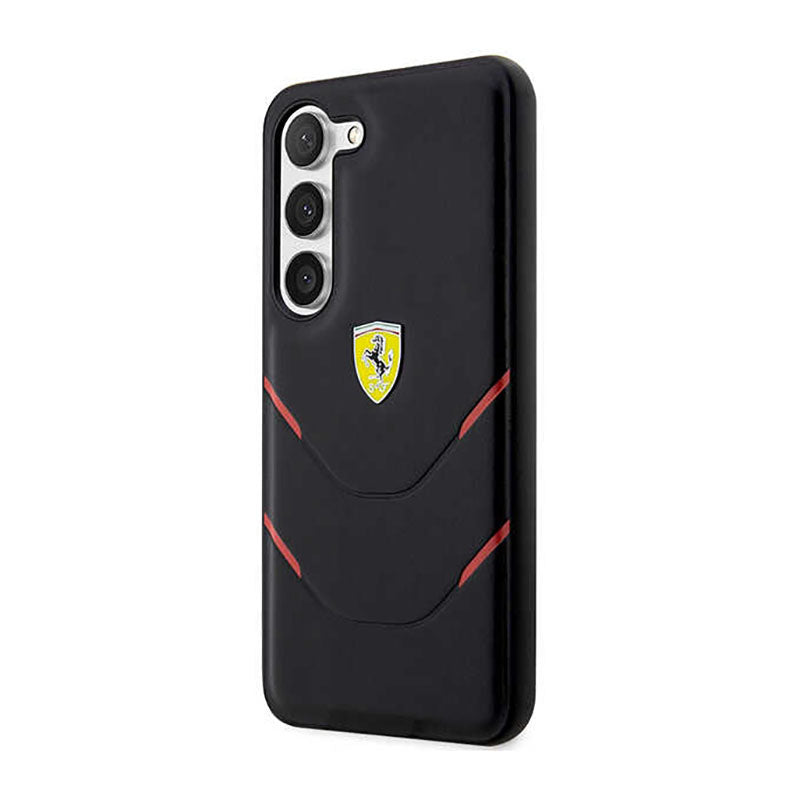 Ferrari Hot Stamp Lines – dėklas, skirtas Samsung Galaxy S23+ (juodas)