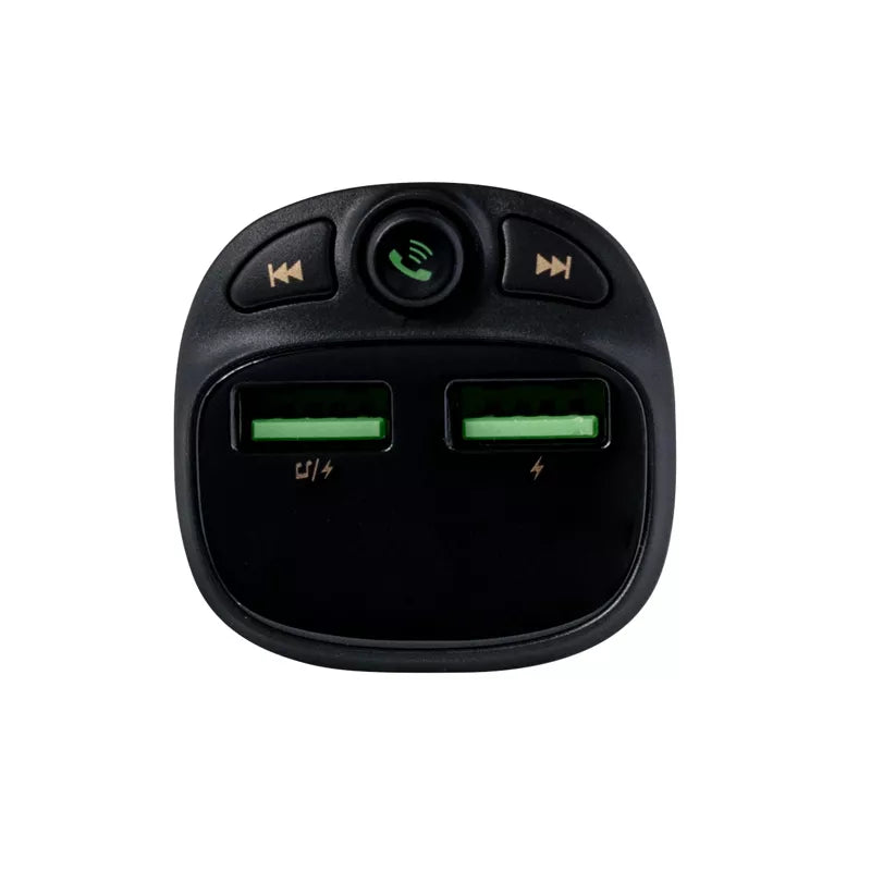 WEKOME WP-C26 - Bluetooth / MicroSD / 2x USB-A FM siųstuvas + 17W automobilinis įkroviklis (juodas)