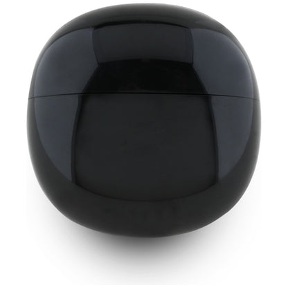 Guess blizgus efektas kiaušinio formos su klasikiniu logotipu – TWS Bluetooth ausinės + įkrovimo dėklas (juodos)