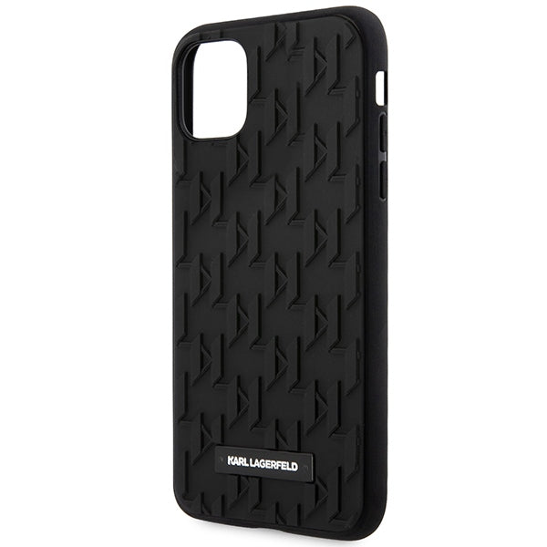 Karl Lagerfeld Monogram 3D raštas – dėklas iPhone 11 (juodas)