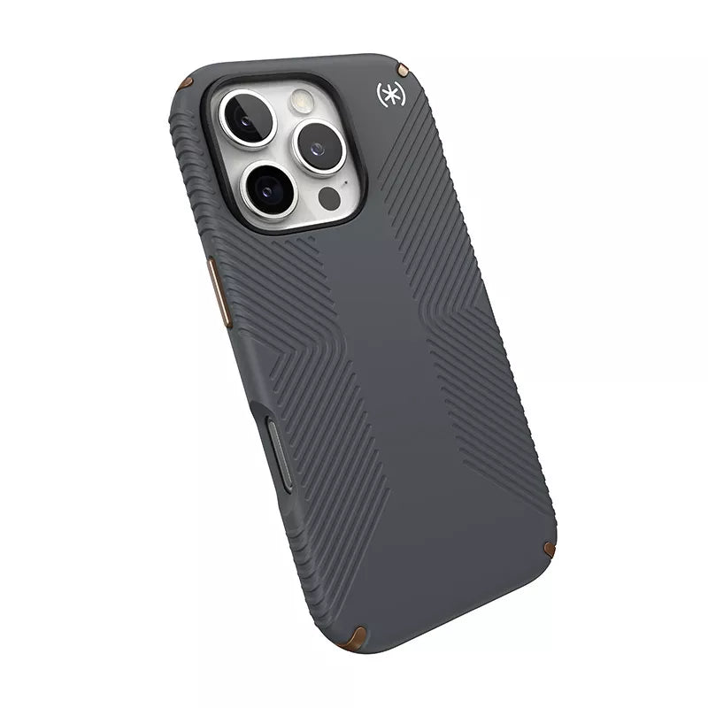 Speck Presidio2 Grip – Dėklas, skirtas „iPhone 16 Pro“ („Charcoal Grey“ / „Cool Bronze“ / „White“)