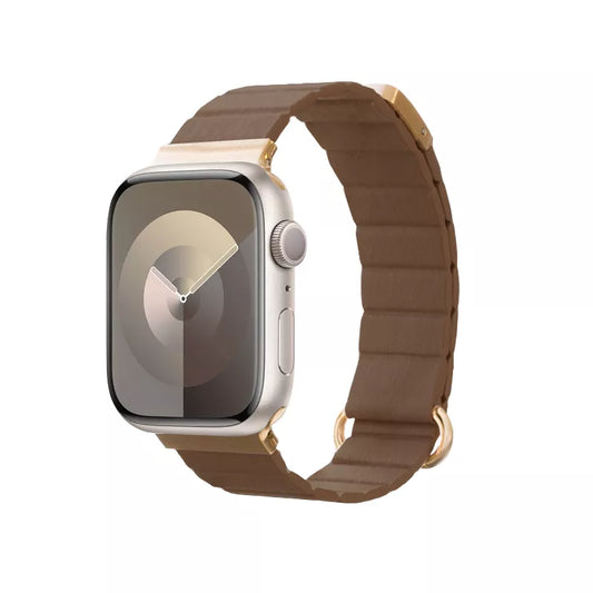 Crong Eclipse – odinis magnetinis dirželis, skirtas Apple Watch 38/40/41/42 mm (rudos spalvos)