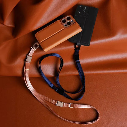 Moshi Overture MagSafe - 3-in-1 atverčiamas odinis dėklas iPhone 16 Pro Max (Anglies juodos)