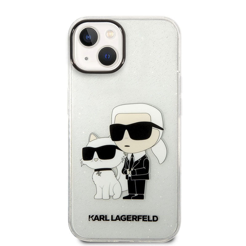 Karl Lagerfeld IML blizgantis NFT Karl & Choupette – dėklas, skirtas iPhone 14 Plus (skaidrus)