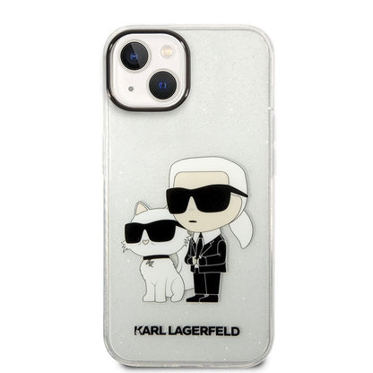 Karl Lagerfeld IML blizgantis NFT Karl & Choupette – dėklas, skirtas iPhone 14 Plus (skaidrus)