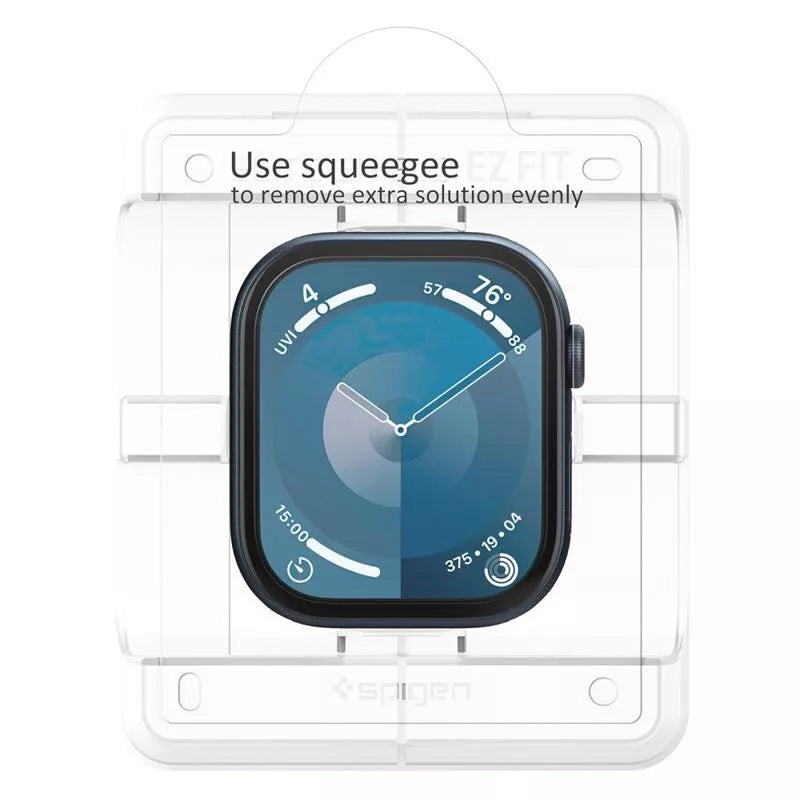 Spigen Elite Shield EZ Fit (2 vnt.) – hibridinio stiklo apsauga, skirta „Apple Watch 10“, 42 mm (skaidrus)