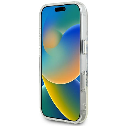 Guess IML metalinis spalvotas apskritimas su klasikiniu logotipu MagSafe - dėklas iPhone 16 Pro Max (rožinis)