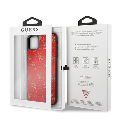 Guess Double Layer Glitter Case Peony G – dėklas, skirtas iPhone 11 Pro Max (raudonas)