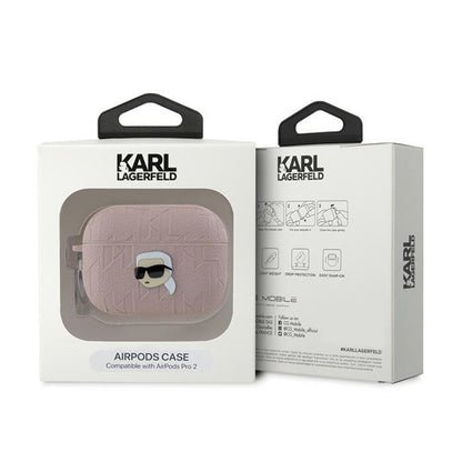 Karl Lagerfeld Monogram Karl Head - AirPods Pro 2 dėklas (rožinis)