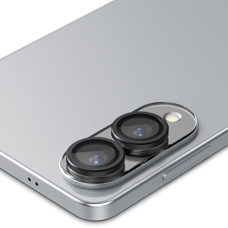 Spigen Optik Pro GLAS.TR EZ Fit kameros apsauga (2 vnt.) - lęšio apsauga, skirta Samsung Galaxy S25 Edge (2 vnt.) (juoda)
