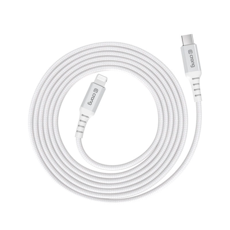 Crong Armor Link – USB-C Lightning greito įkrovimo MFi laidas 150cm (baltas)