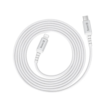 Crong Armor Link – USB-C Lightning greito įkrovimo MFi laidas 150cm (baltas)