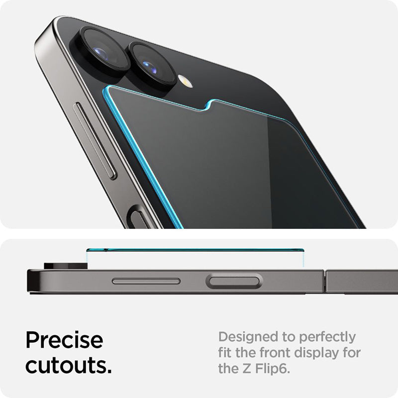 Spigen Glas.TR EZ Fit 2-Pack - Apsauginis grūdintas stiklas, skirtas Samsung Galaxy Z Flip 6 / 7 FE (2 vnt.)