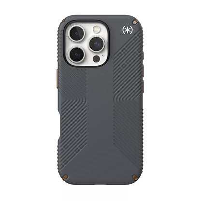 Speck Presidio2 Grip – Dėklas, skirtas „iPhone 16 Pro“ („Charcoal Grey“ / „Cool Bronze“ / „White“)