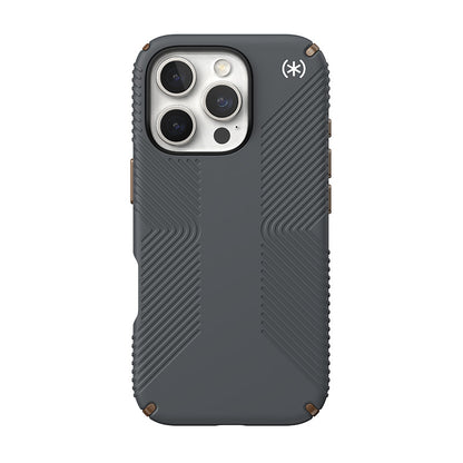 Speck Presidio2 Grip – Dėklas, skirtas „iPhone 16 Pro“ („Charcoal Grey“ / „Cool Bronze“ / „White“)