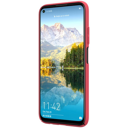 Nillkin Super Frosted Shield – dėklas Huawei P40 Lite / Nova 7i / Nova 6 SE (Ryškiai raudona)
