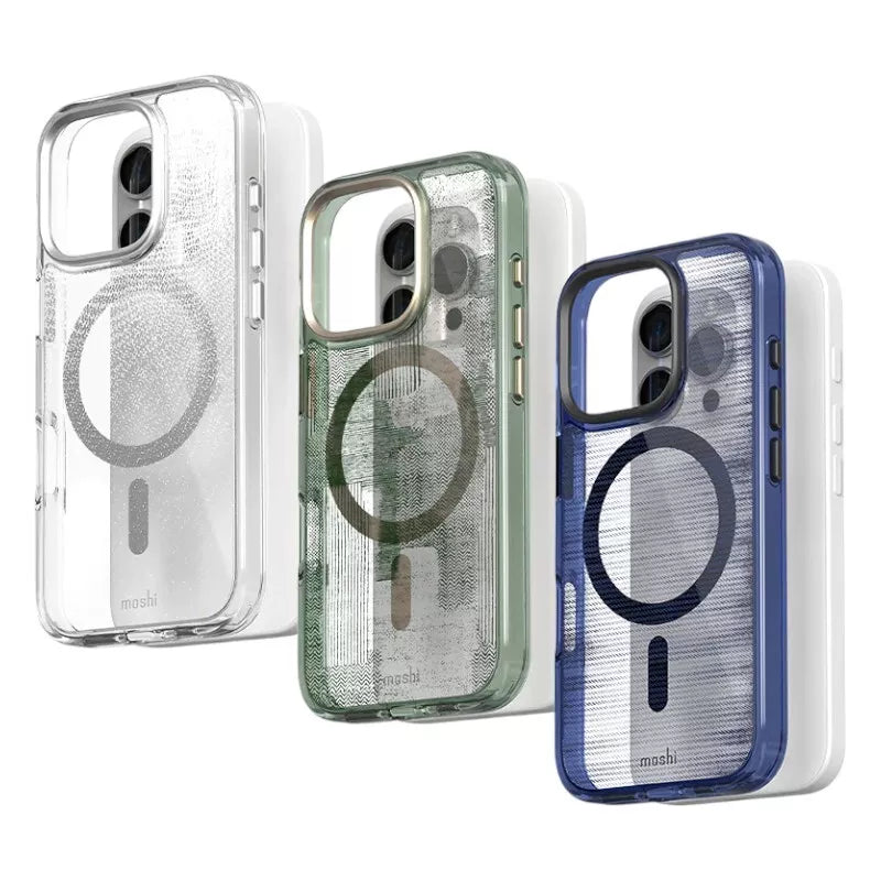 Moshi iGlaze MagSafe – dėklas iPhone 16 Pro (rūko baltumo)