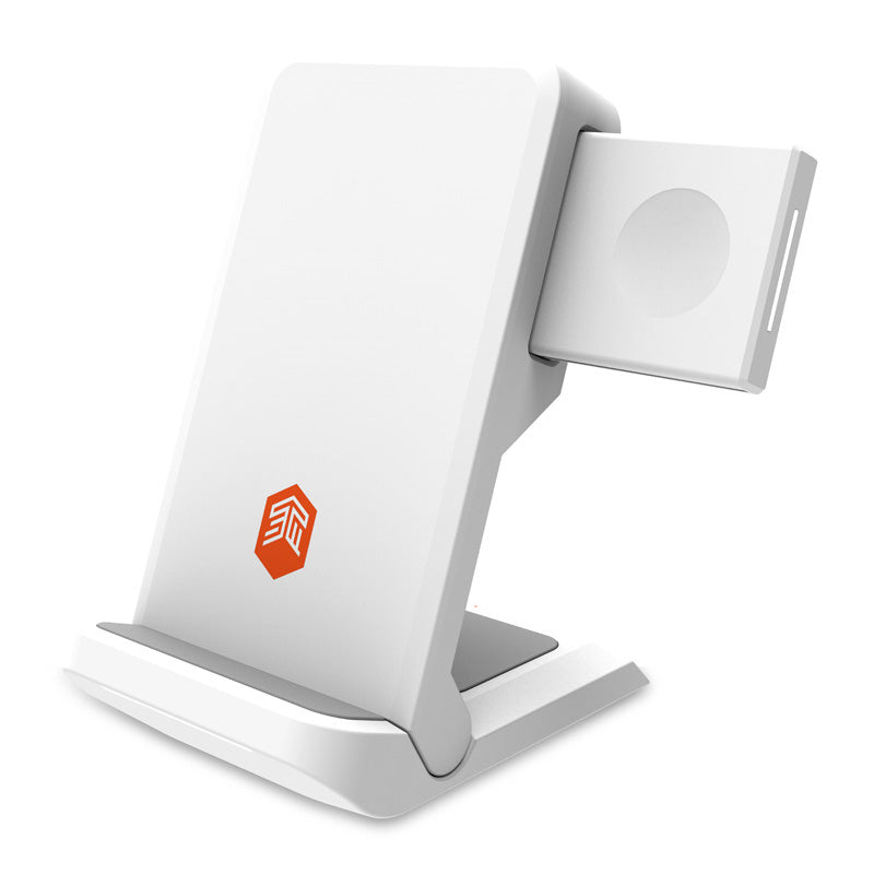 STM ChargeTree Go 3-in-1 įkrovimo stotelė telefonui, „AirPods“, „Apple Watch“ – balta