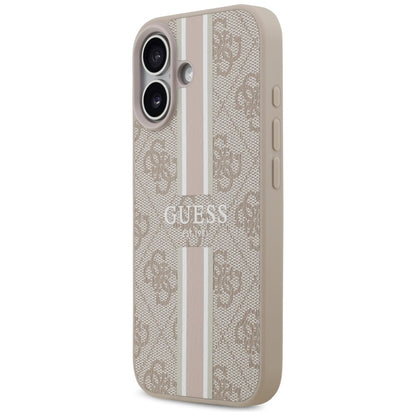 Guess 4G Spausdintų Dryžių MagSafe Apsauginis dėklas iPhone 17 (rožinis)