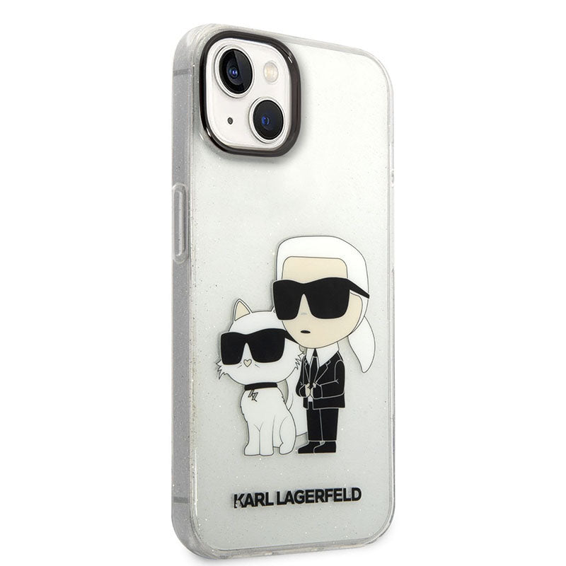 Karl Lagerfeld IML blizgantis NFT Karl & Choupette – dėklas, skirtas iPhone 14 Plus (skaidrus)