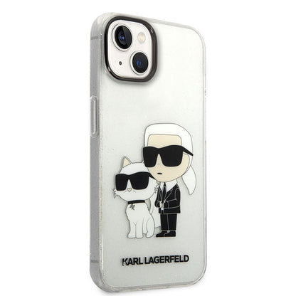 Karl Lagerfeld IML blizgantis NFT Karl & Choupette – dėklas, skirtas iPhone 14 Plus (skaidrus)