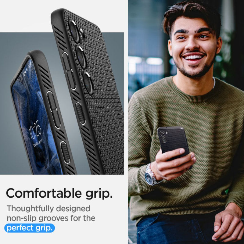 Spigen Liquid Air - dėklas, skirtas Samsung Galaxy S23 (Matinė juoda)