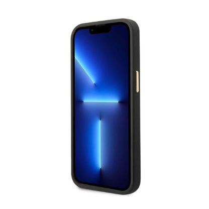 Guess Peony Logo Plate MagSafe - dėklas iPhone 13 Pro (juodas)