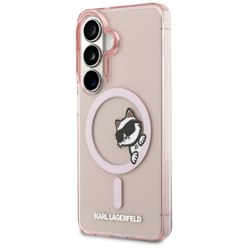 Karl Lagerfeld IML Peekaboo Choupette MagSafe - Samsung Galaxy S26 dėklas (Rožinis)