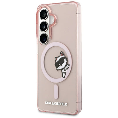 Karl Lagerfeld IML Peekaboo Choupette MagSafe - Samsung Galaxy S26 dėklas (Rožinis)