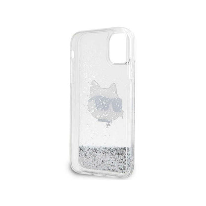 Karl Lagerfeld Liquid Glitter NFT Choupette Head – dėklas iPhone 11 (sidabras)