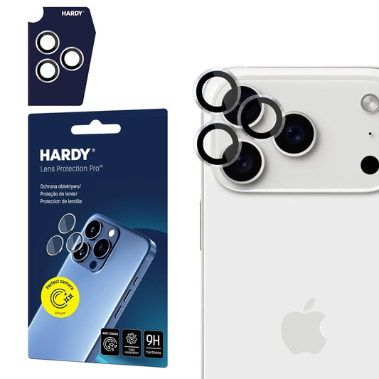 3mk HARDY Objektyvo apsauga Pro - Kameros objektyvo stiklas, skirtas iPhone 17 Pro / iPhone 17 Pro Max (Skaidrus)