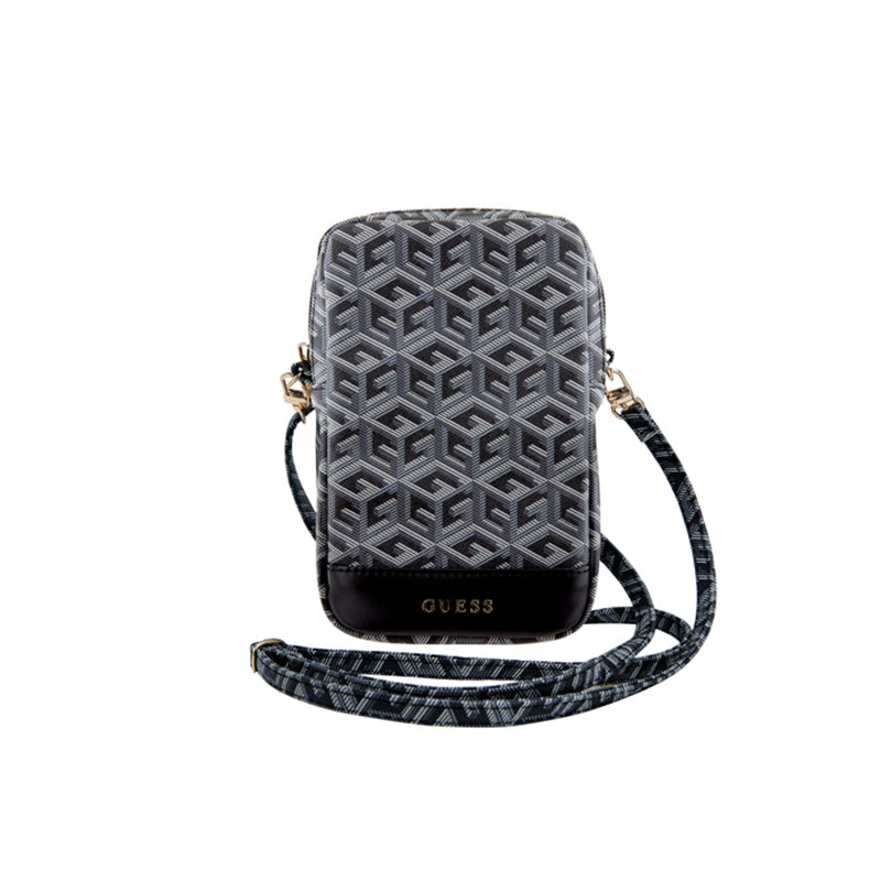 Guess Zip GCube Bottom Stripe - Telefono krepšys (juodas)