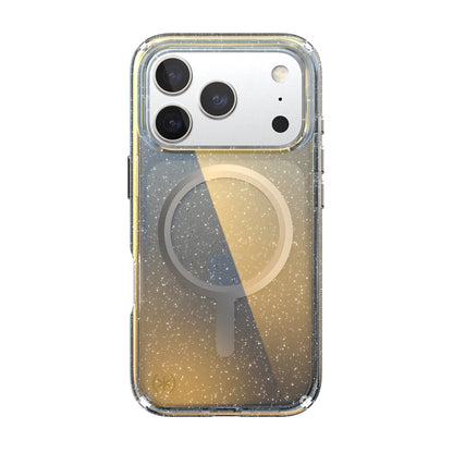 Speck Presidio Lux MagSafe dėklas - iPhone 17 Pro dėklas (Hyper Mirror Glitter / Silver Metallic)