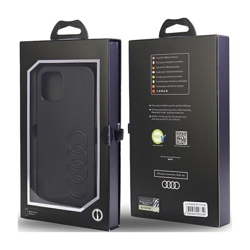 Audi dirbtinė oda - dėklas skirtas iPhone 12 / iPhone 12 Pro (Juoda)